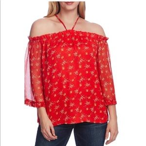 Vince Camuto Bouquet Refresh Floral Print Top
